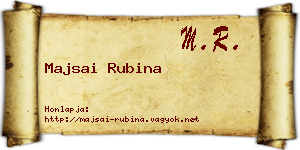 Majsai Rubina névjegykártya